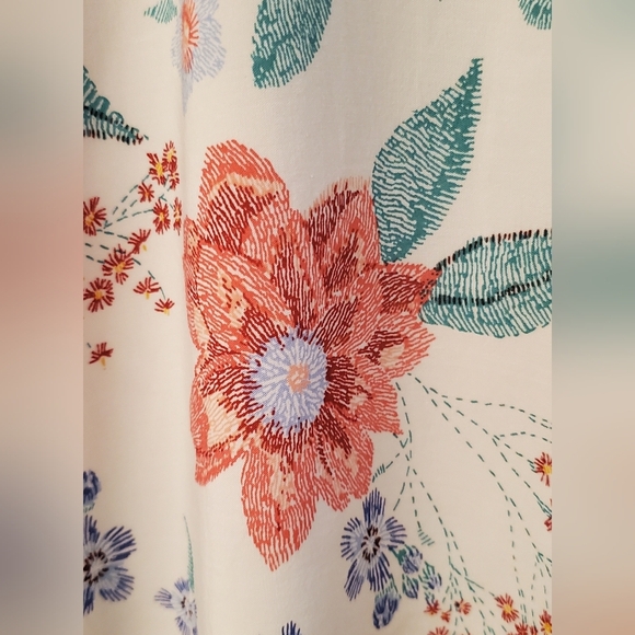 Old Navy White and Pink Floral Cami Fit & Flare Sweetheart Neck Sundress Size M - Picture 5 of 7